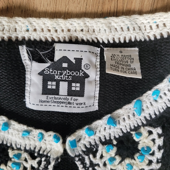 Vintage Storybook Knits Turquoise Treasures Womens Size L Sweater - Picture 5 of 11